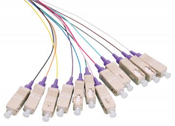LOGON PROFESSIONAL Fiber Pigtail Set 12x SC OM4 Colored with Violet - Kabel-/Adapterset - 2 m von LumaTech