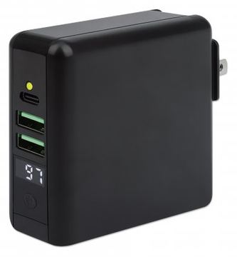 Manhattan 4-in-1 Travel Wall Charger and Powerbank 8.000 mAh, UK/Euro, Output: 1x USB-C, 2x USB-A, Wireless Charging Pad von LumaTech