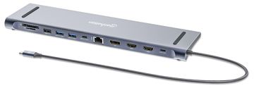 Manhattan Dockingstation 12-in-1 4K 1xHDMI 2xDP 3xUSB-A von LumaTech