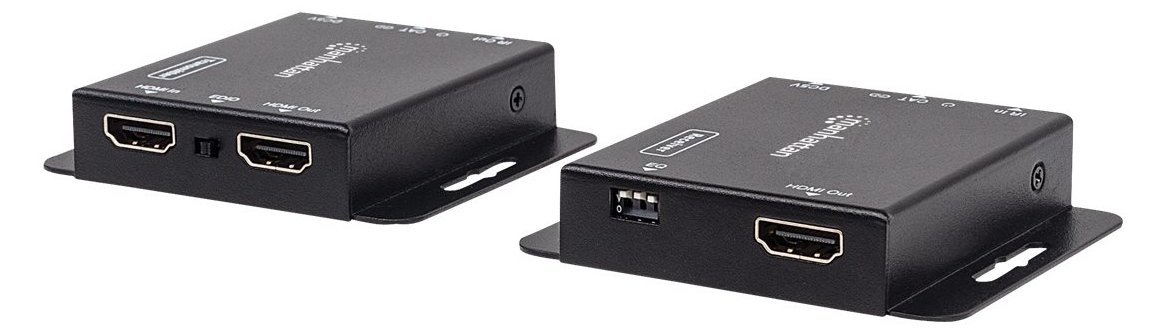 Manhattan HDMI 1080p over Ethernet Extender Kit, Up to 50m with Single Cat6 Cable, Tx & Rx Modules, IR Support
