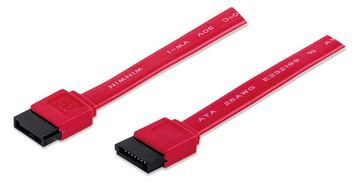 Manhattan SATA Data Cable, 7-Pin, 50cm, Male to Male, 6 Gbps, Red, Lifetime Warranty, Polybag - SATA-Kabel - SATA (M) von LumaTech