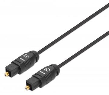 Manhattan Toslink Digital Optical AudioCable, 1m, Male/Male, Toslink S/PDIF, Gold plated contacts, Lifetime Warranty von LumaTech