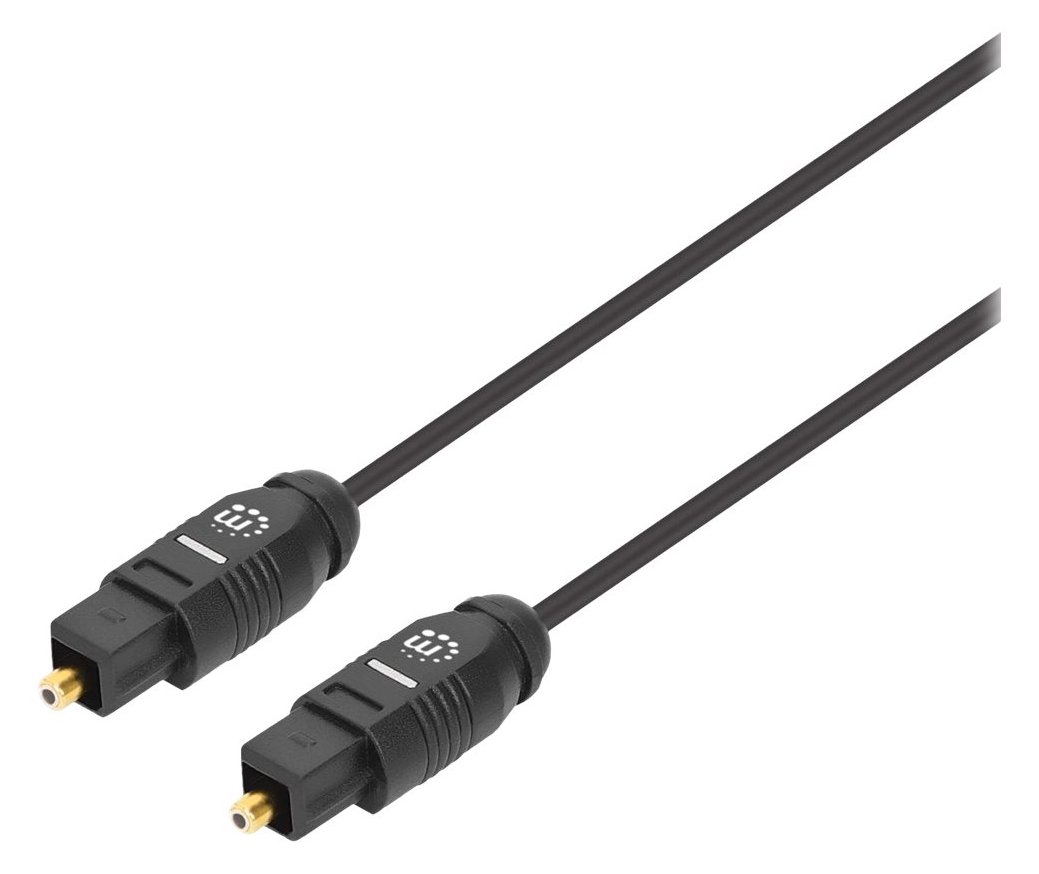 Manhattan Toslink Digital Optical AudioCable, 3m, Male/Male, Toslink S/PDIF, Gold plated contacts, Lifetime Warranty