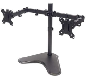 Manhattan TV & Monitor Mount, Desk, Double-Link Arms, 2 screens, Screen Sizes: 10-27, Black, Stand Assembly von LumaTech