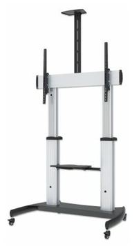 Manhattan TV & Monitor Mount, Trolley Stand, 1 screen, Screen Sizes: 60-100, Silver/Black, VESA 200x200 to 800x600mm von LumaTech