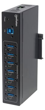 Manhattan USB-A 7-Port Hub Industrial, 7x USB-A Ports, 5 Gbps (USB 3.2 Gen1 aka USB 3.0) von LumaTech