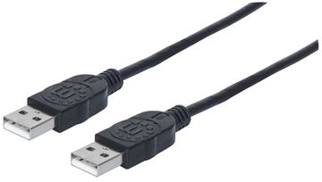 Manhattan USB-A to USB-A Cable, 1m, Male to Male, 480 Mbps (USB 2.0) von LumaTech