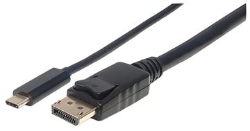 Manhattan USB-C to DisplayPort Cable, 4K@60Hz, 1m, Male to Male, Black, Equivalent to Startech CDP2DP1MBD von LumaTech