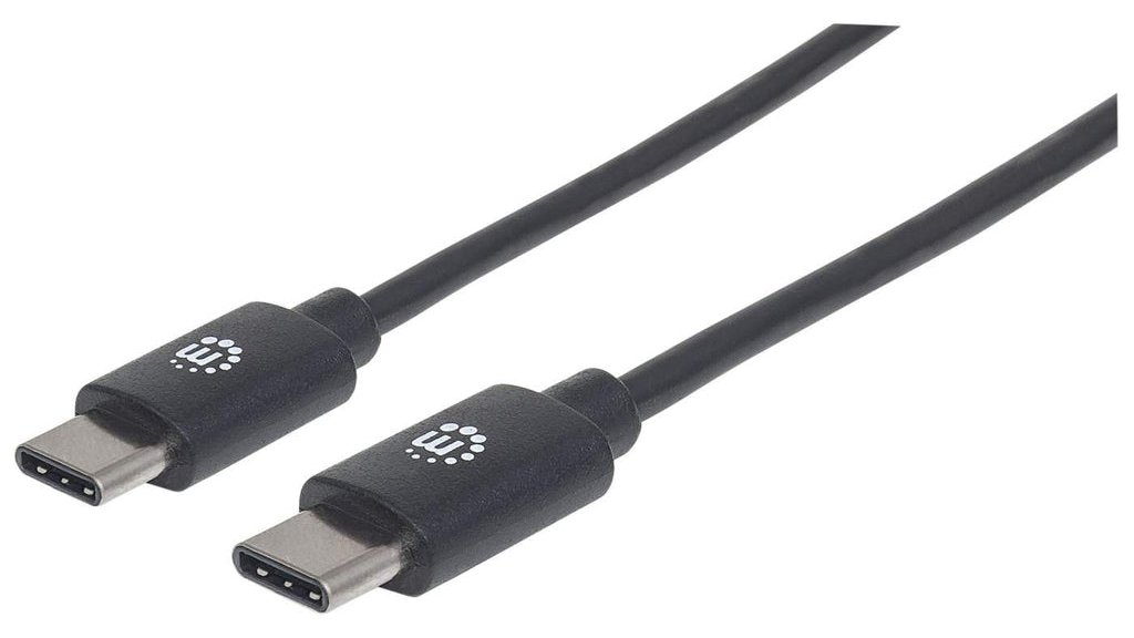 Manhattan USB-C to USB-C Cable, 1m, Male to Male, 480 Mbps (USB 2.0)