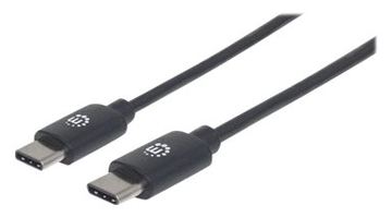 Manhattan USB-C to USB-C Cable, 50cm, Male to Male, Black, 480 Mbps (USB 2.0) von LumaTech