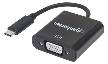 Manhattan USB-C to VGA Converter Cable, 1080p@60Hz, Black, 8cm, Male to Female, Lifetime Warranty, Blister von LumaTech