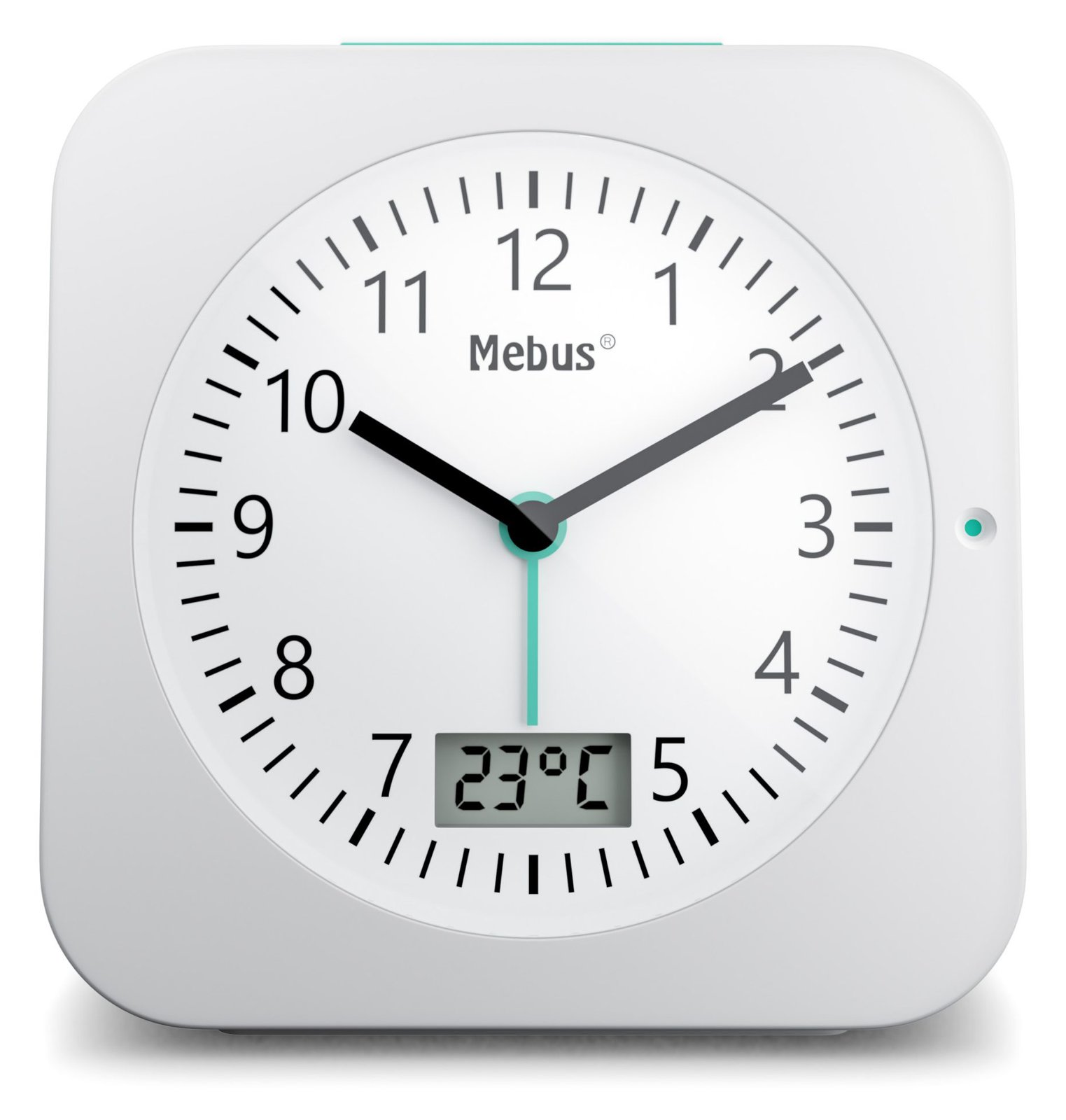 Mebus 25610 - Digitaler Wecker - Weiß - 12 h - F - °C - Radio/Summer - Analog