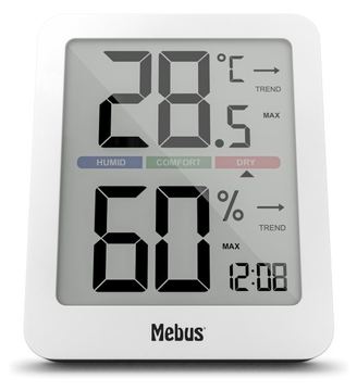 Mebus 40928 - Weiß - Innen-Hygrometer - Innen-Thermometer - Außen-Hygrometer - Außen-Thermometer von LumaTech