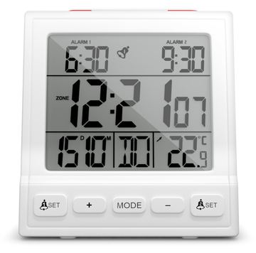 Mebus 56813 - Digitaler Wecker - Rechteck - Weiß - 12/24 h - F - °C - Weiß von LumaTech