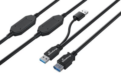 MEDIARANGE Aktives USB-Verlängerungskabel USB 3.0 sw - Digital/Daten - Verlängerungskabel - Digital/Daten