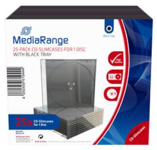 MEDIARANGE CD-Slimcases f. 1 Disc m. schwarz Tray 25er-Pack von LumaTech
