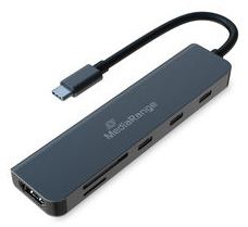 MEDIARANGE HUB USB-C 6 in 1 Multiport Adapter silber von LumaTech