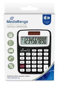 MEDIARANGE MROS190 - Desktop - Einfacher Taschenrechner - 10 Ziffern - Batterie/Solar - Schwarz - Weiß von LumaTech
