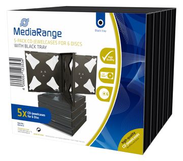 MEDIARANGE Retail pack 6er CD-Jewelcase - Behälter CD-Aufbewahrung - Kapazität: 6 CD/DVD (Packung mit 10) von LumaTech