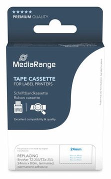 MEDIARANGE Schriftbandka. Brother TZ-253/TZe-253 24mm 8m bl
