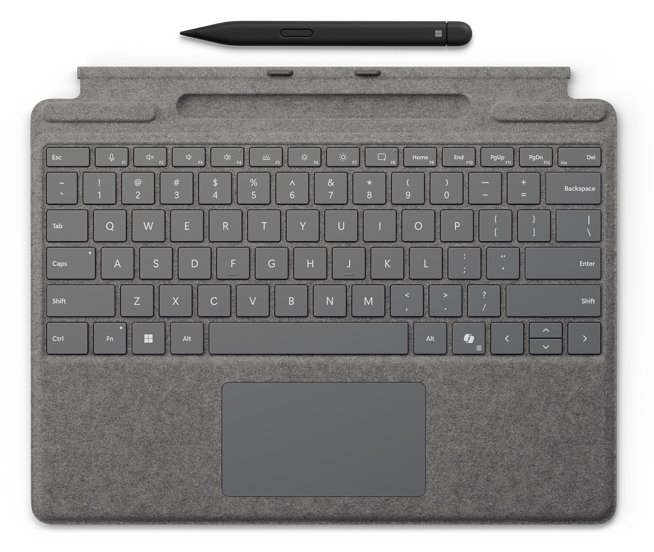 Microsoft Surface Pro Keyboard - mit Trackpad, Beschleunigungsmesser, Surface Slim Pen 2 Ablage- und Ladeschale
