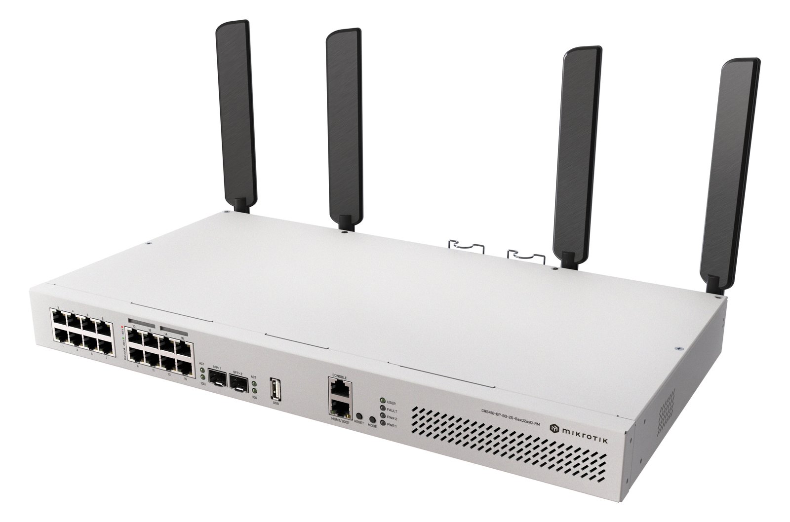 MikroTik Cloud Router Switch CRS418-8P-8G-2S+5axQ2axQ-RM 17x - Switch - WLAN