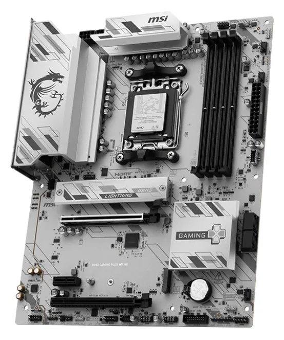 MSI B850 GAMING PLUS WIFI6E - Motherboard - ATX - Socket AM5 - AMD B850 Chipsatz - 2.5 GB LAN, Wi-Fi 6E, Bluetooth, Ansicht 3