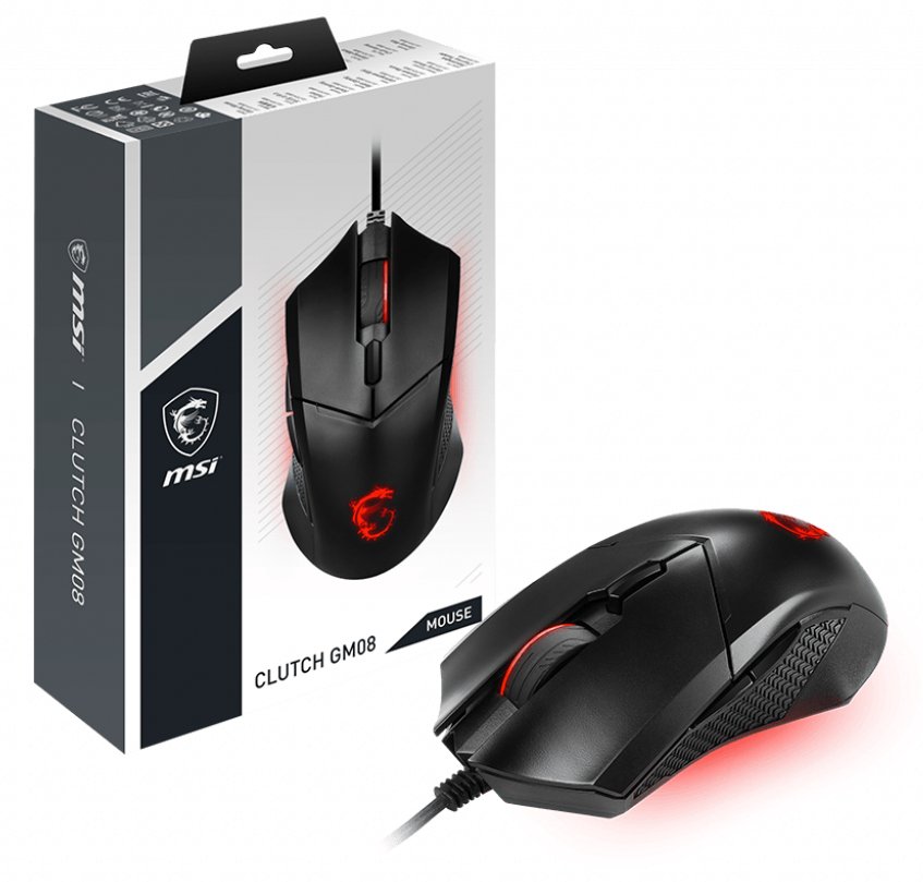 MSI Clutch GM08 - Maus - rechts- und linkshändig