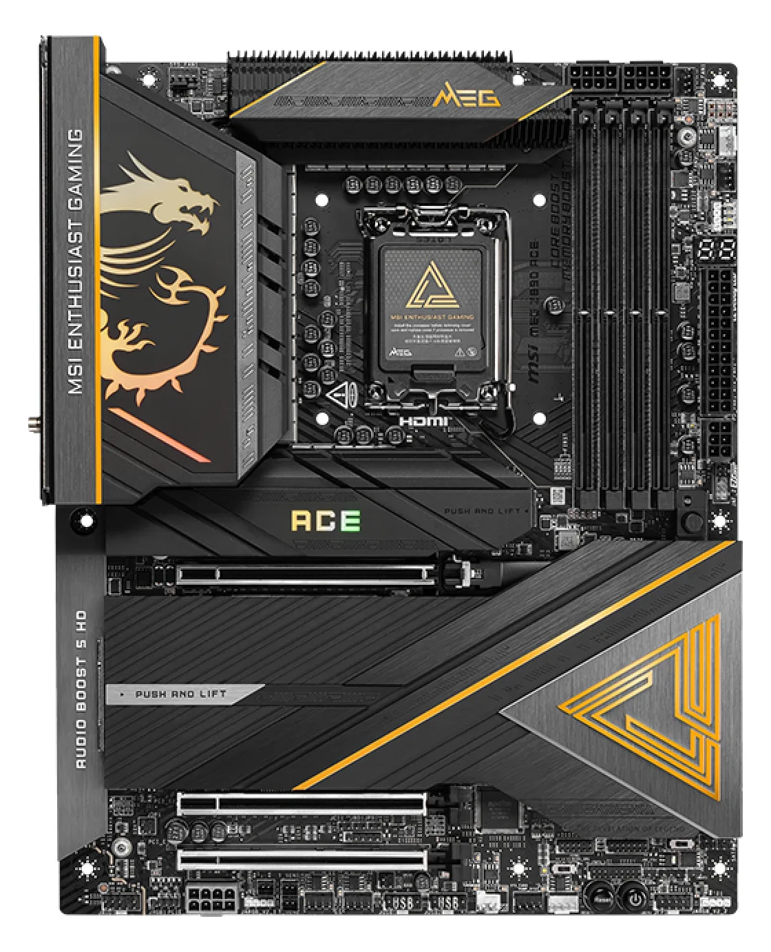 MSI MEG Z890 ACE - Motherboard - ATX - LGA1851-Sockel - Z890 Chipsatz - USB-C 3.2 Gen 2x2, USB 3.2 Gen 1, USB 3.2 Gen 2, Ansicht 3