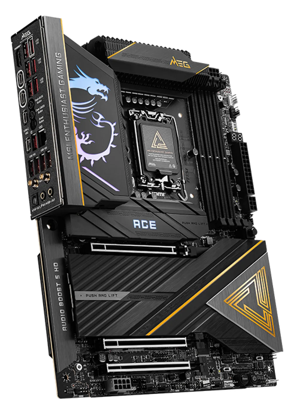 MSI MEG Z890 ACE - Motherboard - ATX - LGA1851-Sockel - Z890 Chipsatz - USB-C 3.2 Gen 2x2, USB 3.2 Gen 1, USB 3.2 Gen 2, Ansicht 5
