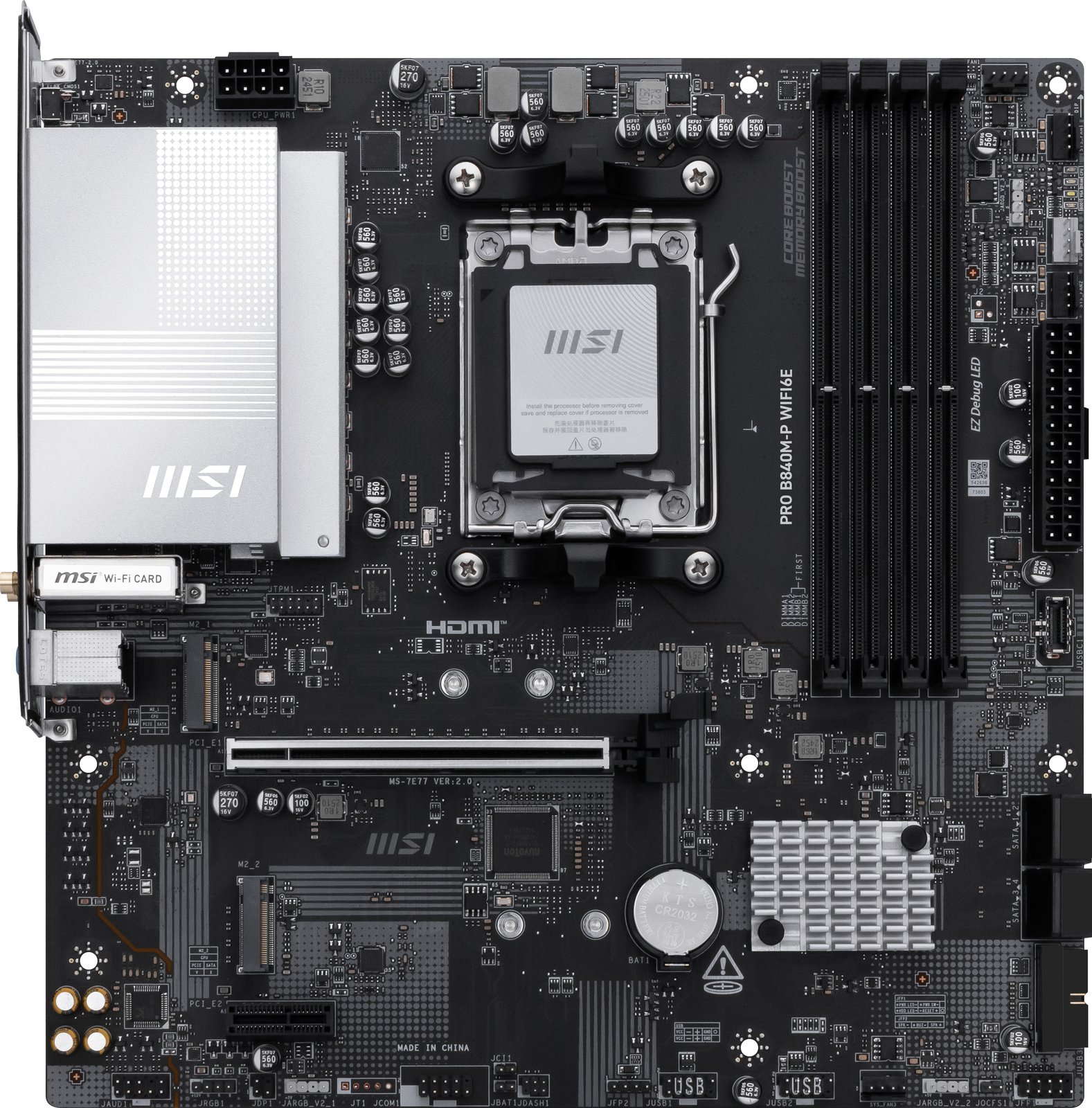MSI PRO B840M-P WIFI6E - Mainboard - mATX - AMD AM5