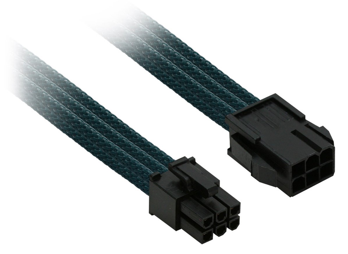 Nanoxia Single Sleeve - Spannungsversorgungs-Verlängerungskabel - 6-poliges PCIe Power (M) - Grün