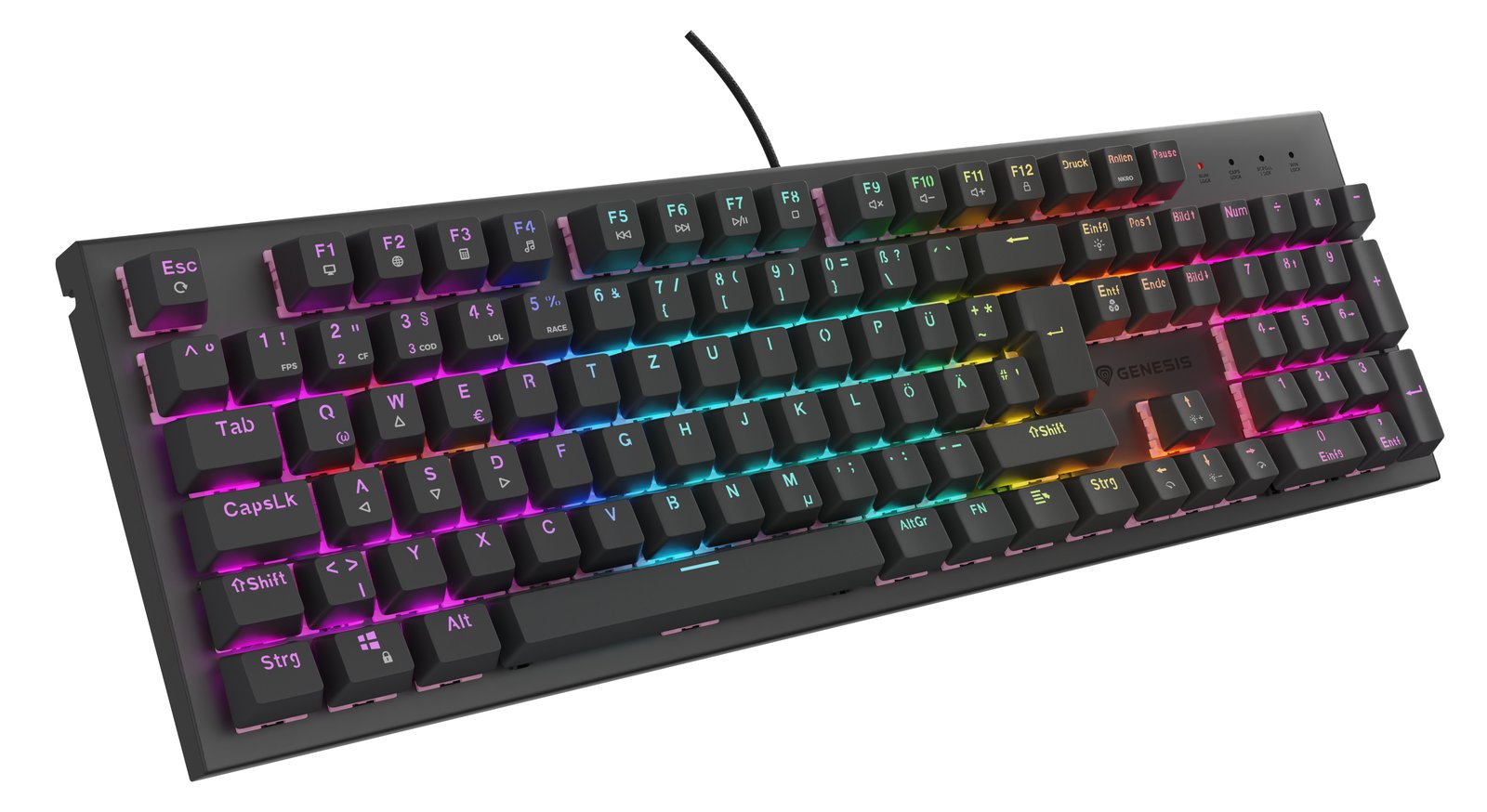 natec Gaming Tastatur Thor 303 silent kabelgeb. - Tastatur - TL: Deutsch, QWERTZ