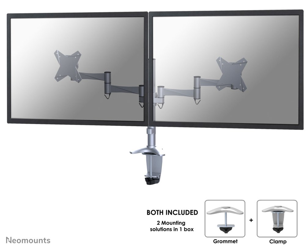 Neomounts by Newstar FPMA-D1330D - Befestigungskit - full-motion - für 2 LCD-Displays - Silber