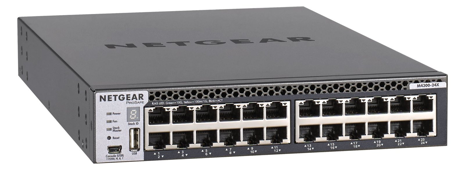 Netgear M4300-24X - Switch - L3 - managed - 24 x 10 Gigabit Ethernet + 4 x 10 Gigabit SFP+, gemeinsam genutzt