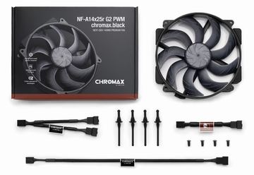 Noctua NF-A14x25r G2 PWM chromax.black Gehäuseluefter 140 mm - Gehäuse-Lüfter - 1.500 rpm von LumaTech