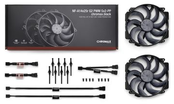 Noctua NF-A14x25r G2 PWM Sx2-PP chromax.black Gehäuseluefter 140 mm - Gehäuse-Lüfter von LumaTech