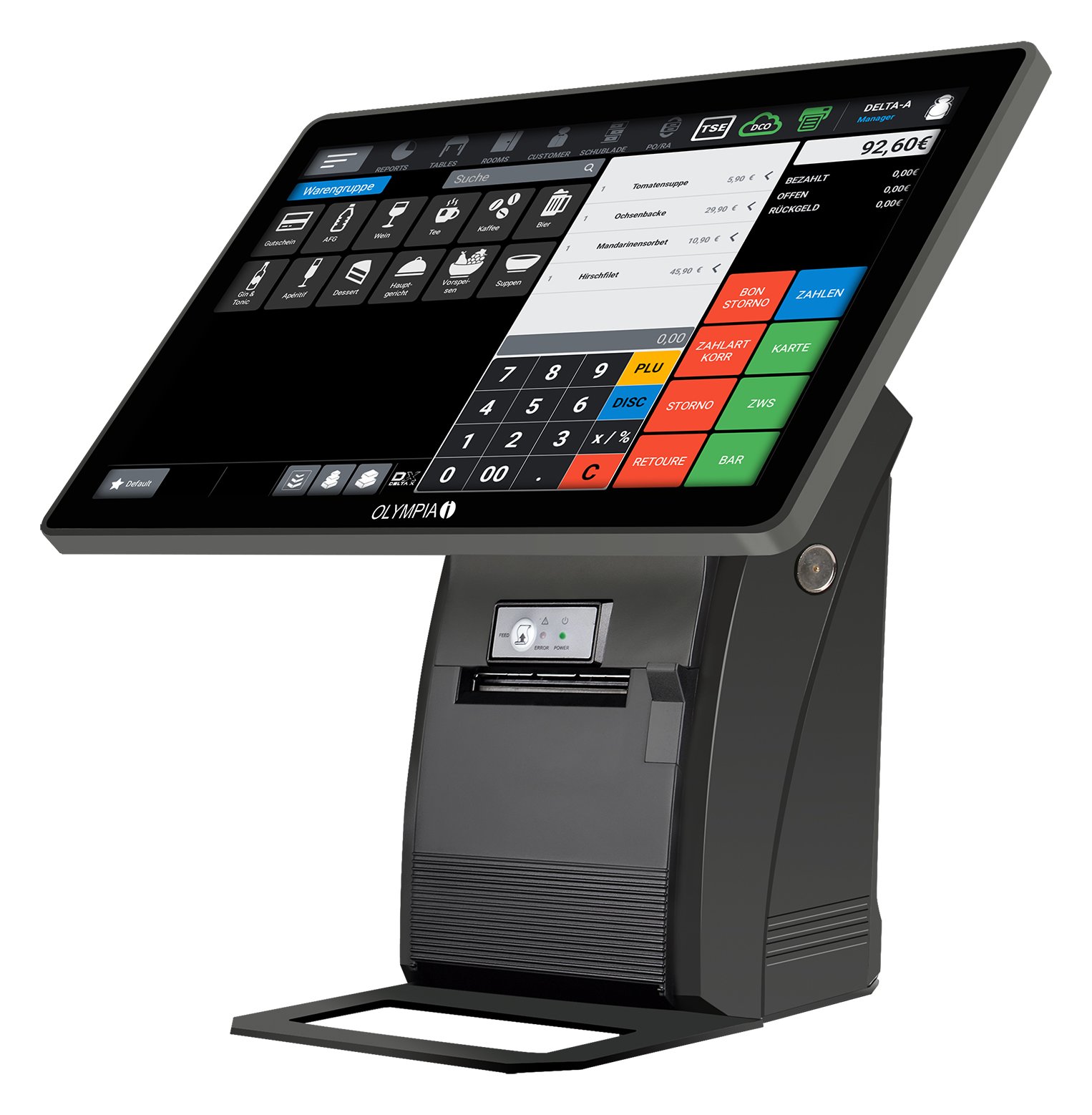 Olympia Registrierkasse T215DK+Display schwarz