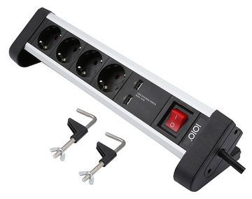 Olympia SL 2425 U - 1,5 m - 4 AC-Ausgänge - Indoor - 1,5 mm² - Schwarz - Silber - Aluminium von LumaTech