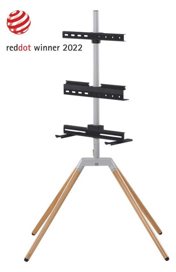 One for All WM 7476 - Aufstellung - Stativ - für Flachbildschirm zwischen 32 und 70 - Oak, silbergrau