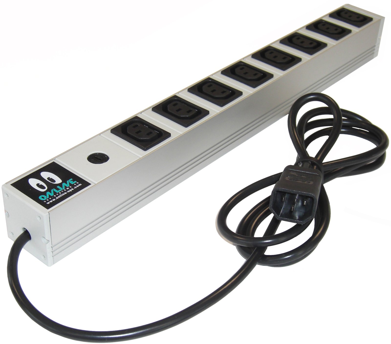 ONLINE USV Steckdosenleiste (Rack - einbaufähig) - Eingabe, Eingang IEC 60320 C14 - Ausgangsanschlüsse: 8