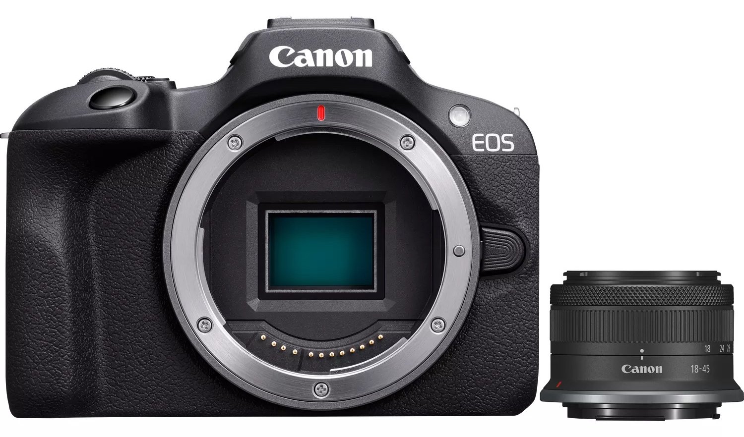 Canon EOS R100 + RF-S 18-45mm F4.5-6.3 IS STM Kit - 24,1 MP - 6000 x 4000 Pixel - CMOS - 4K Ultra HD - 309 g - Schwarz