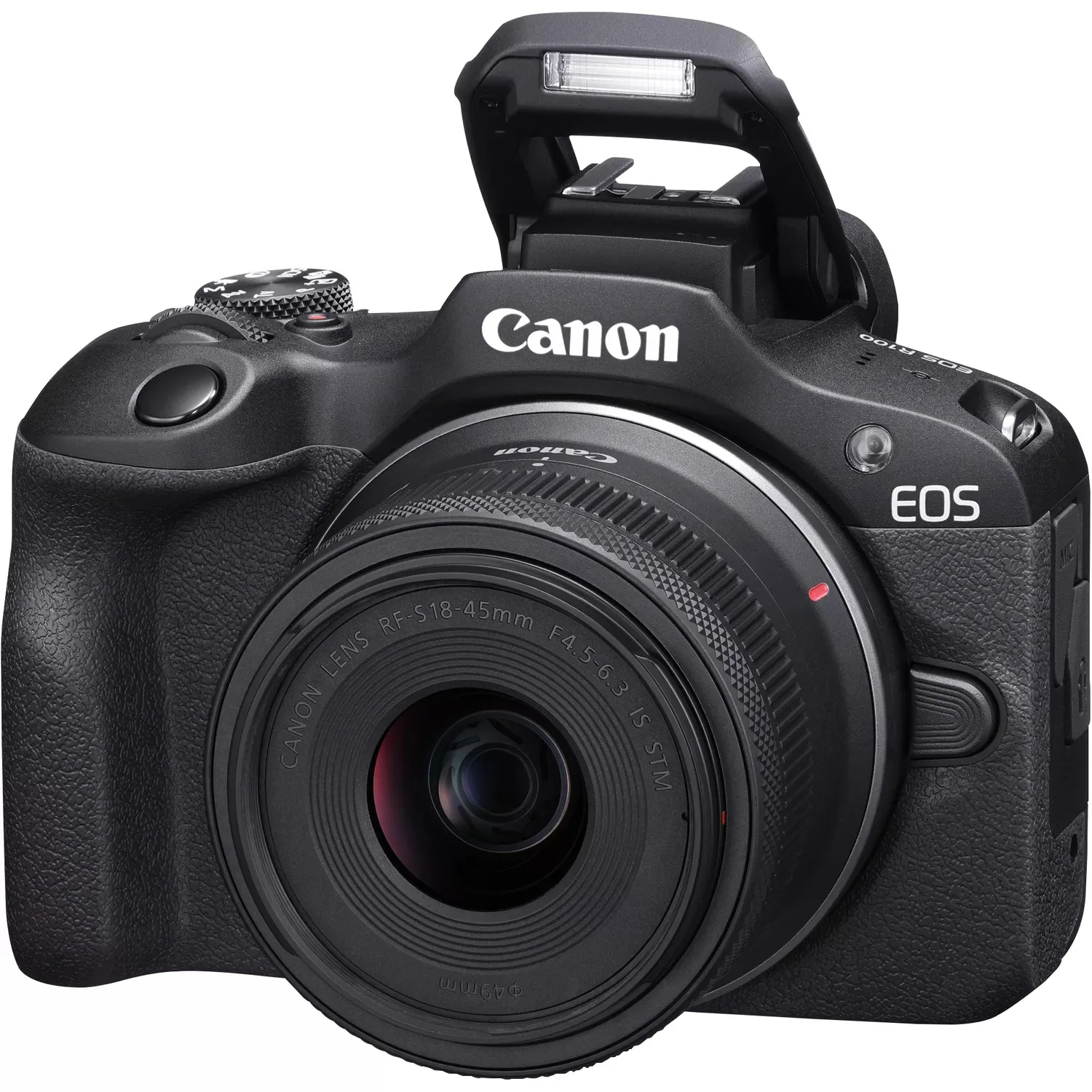 Canon EOS R100 + RF-S 18-45mm F4.5-6.3 IS STM Kit - 24,1 MP - 6000 x 4000 Pixel - CMOS - 4K Ultra HD - 309 g - Schwarz, Ansicht 4