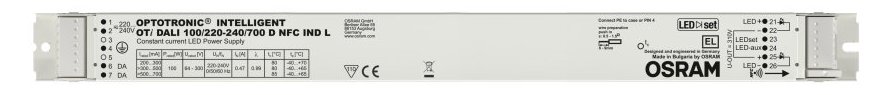 Osram OTi DALI 100/220…240/700 D NFC IND L - 100000 h - -40 - 65 °C - 198 - 264 V - 50/60 Hz - 5 A - 30 mm