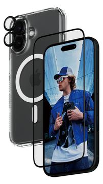 PanzerGlass 3-in-1 Schutzpacket - Hülle für Mobiltelefon - ultraweite Passform mit EasyAligner - kompatibel mit MagSafe von LumaTech