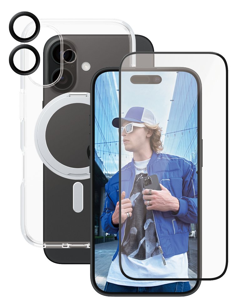 PanzerGlass CARE by PanzerGlass - 3-in-1 Schutzpacket - hintere Abdeckung für Apple iPhone 16 - Keramik - MagSafe