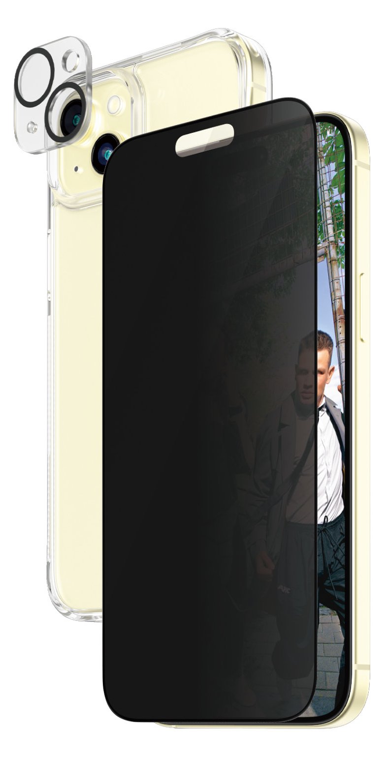 PanzerGlass Privacy - 3-in-1 Pack - Schutzkit für Display / Objektiv / Rückseite für Handy