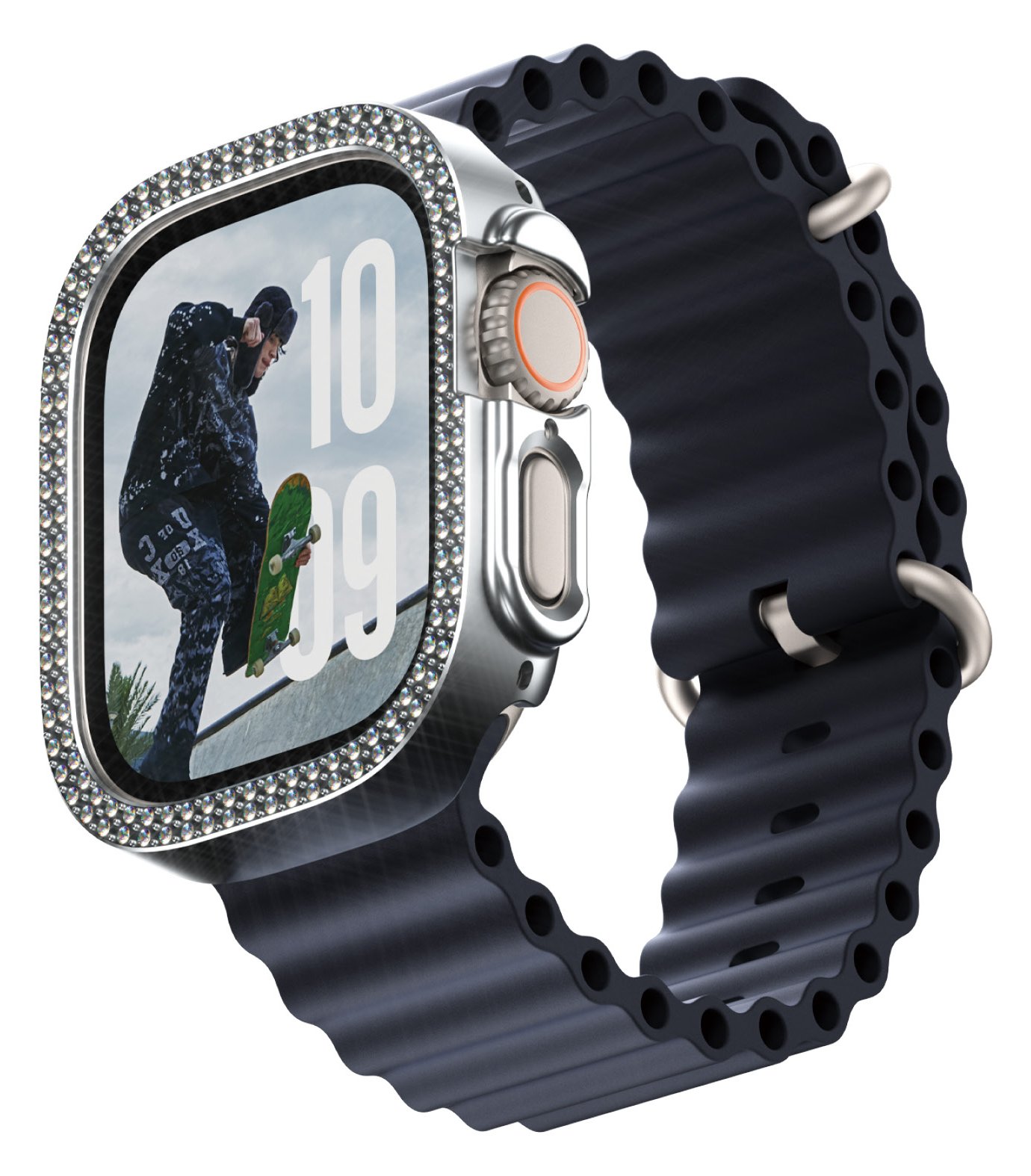 PanzerGlass SAFE. by PanzerGlass - Stoßstange für Apple Watch Ultra 2 (49 mm) - Polycarbonat - Bling Silver