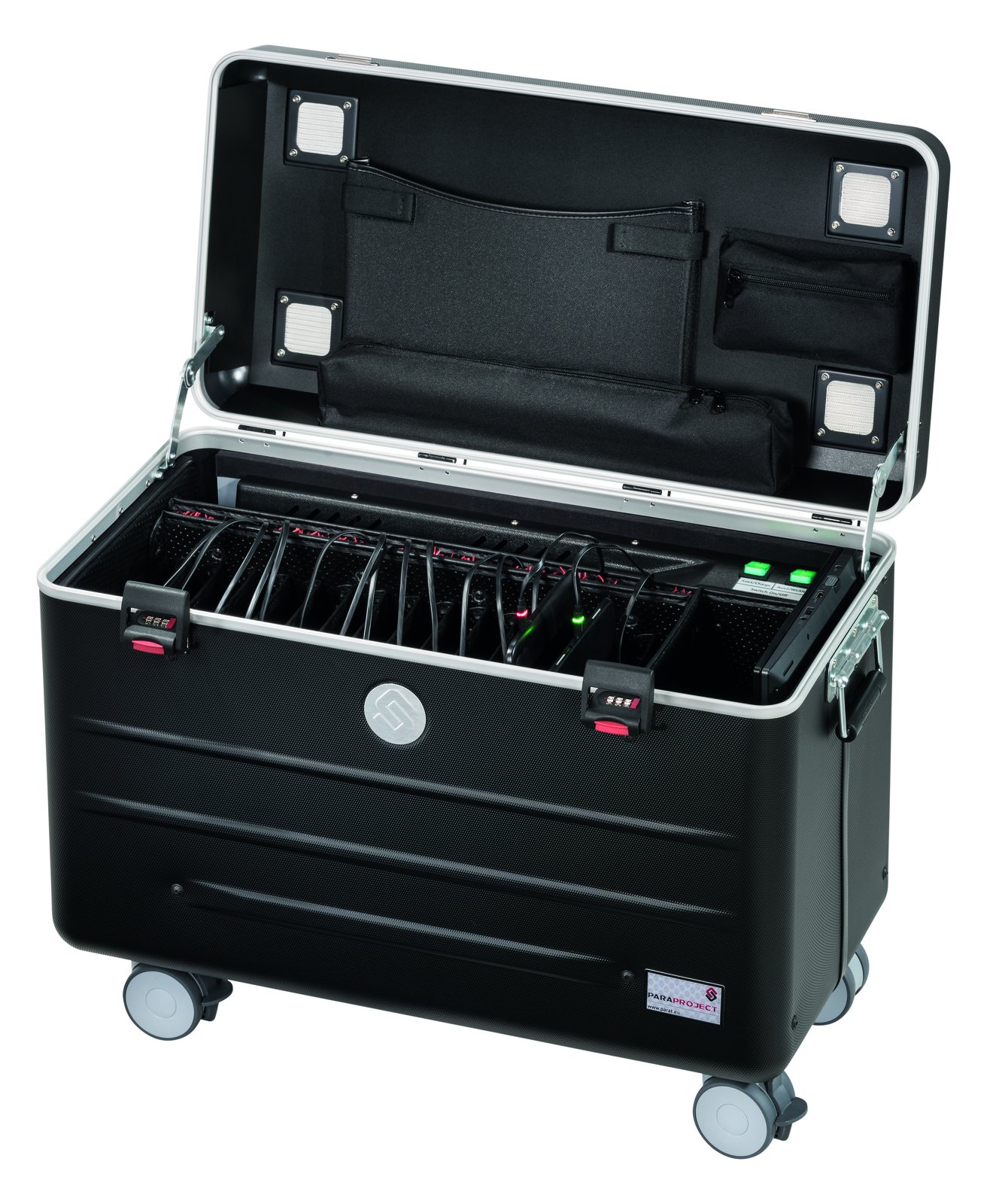 PARAT PARAPROJECT A16 - Wagen (synchronisieren und laden) für 16 Tablets - verriegelbar - Aluminium, ABS-Kunststoff