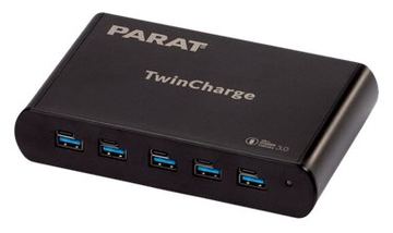 PARAT PARAPROJECT TC5 - Netzteil - 2.8 A - PD - 10 Ausgabeanschlussstellen (5 x USB-C, 5 x 9-poliger USB Typ A) von LumaTech